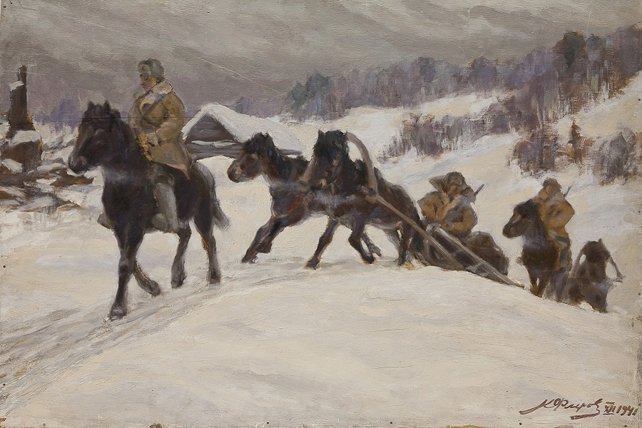 Флеров К.К. Красноармейский обоз. Из коллекции Дарвиновского музея