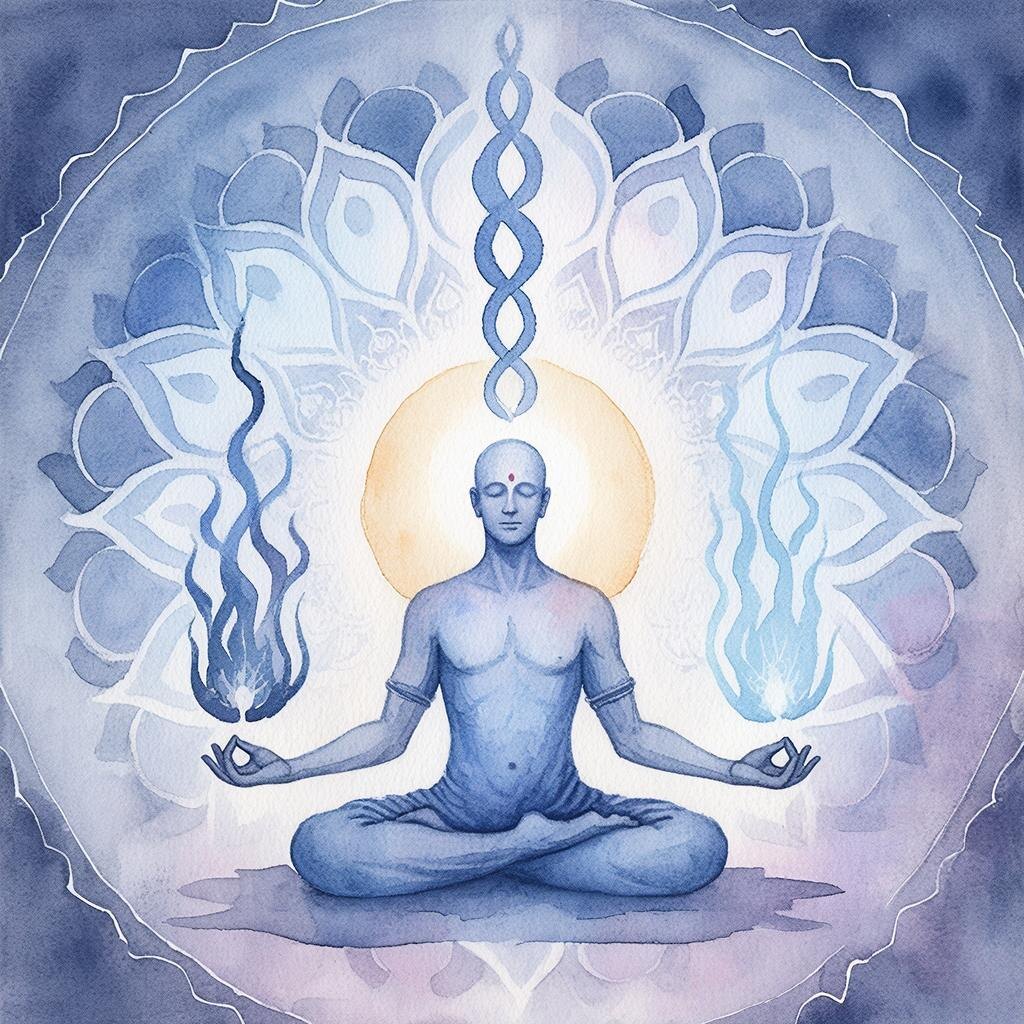 В целях иллюстрации: медитативное изображение Иерофанта в позе лотоса. Здесь и далее все изображения созданы нейросетью GigaChat 