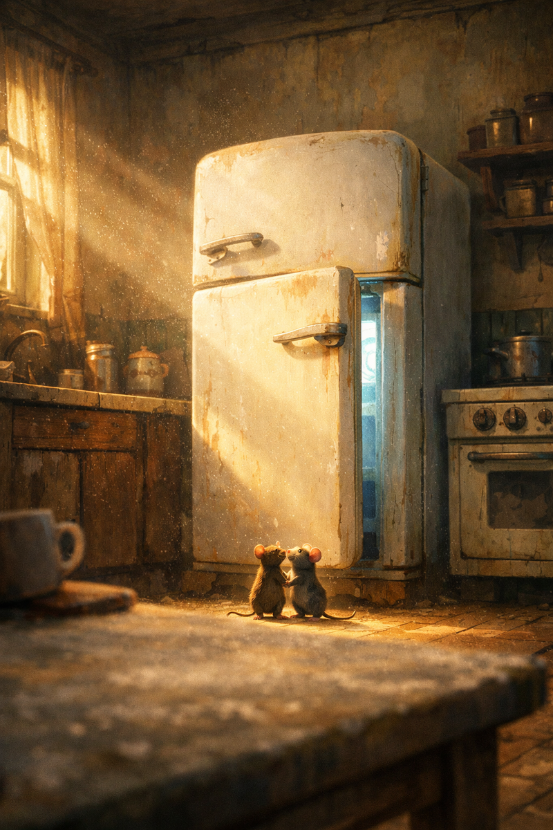 Белая громада холодильника казалась дворцом