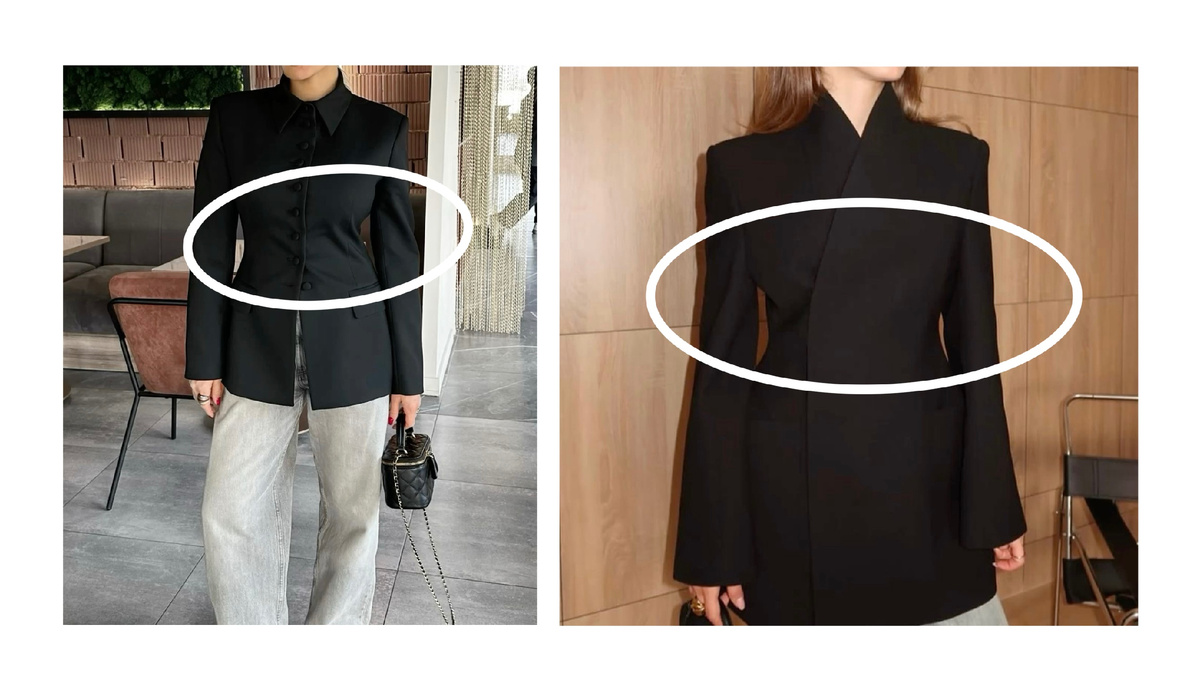 Левый вариант - размер подобран неверно, правый - верный размер