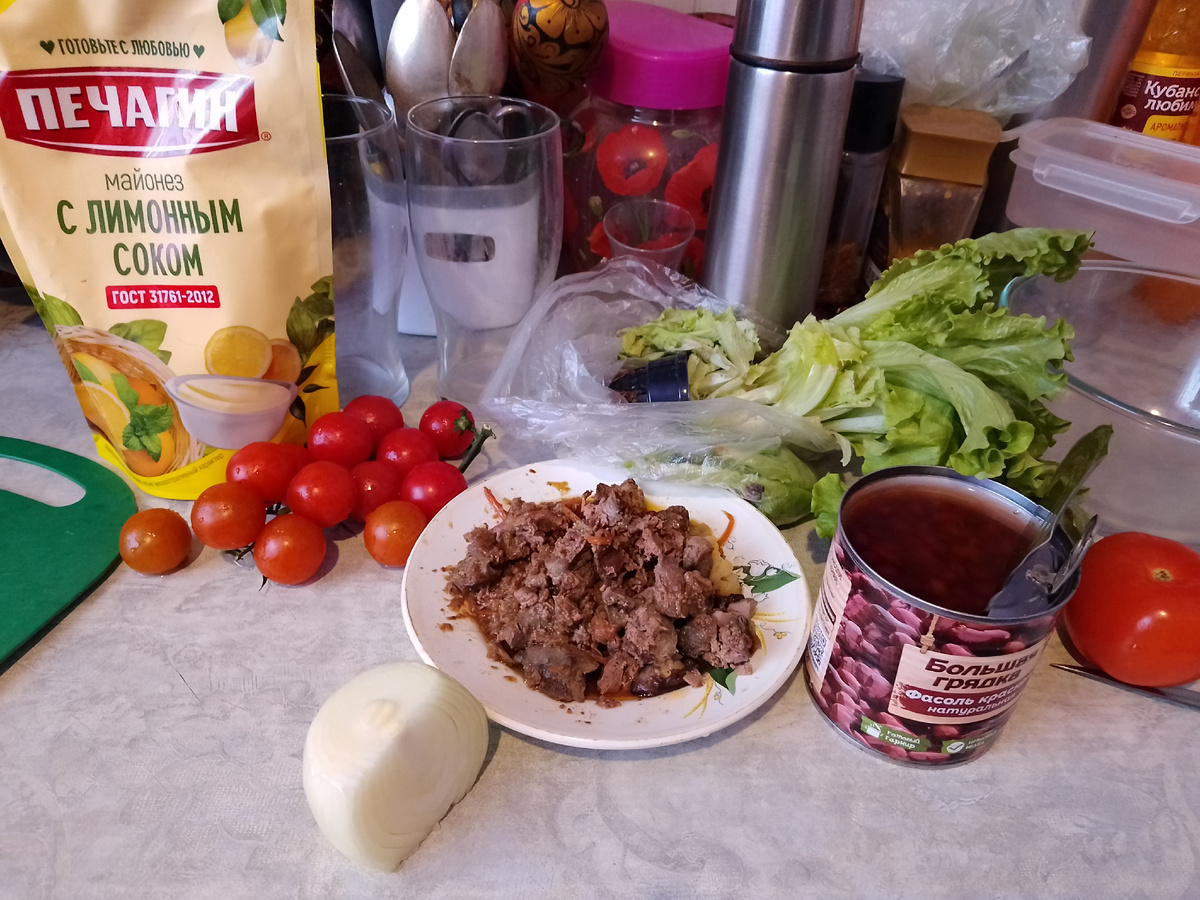 Фото автора, ингредиенты для салатика с, фасолью