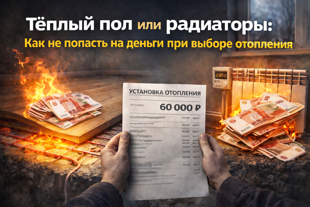 Тёплый пол или радиаторы? Как я потерял 60 тысяч на «экономии» и чему научился