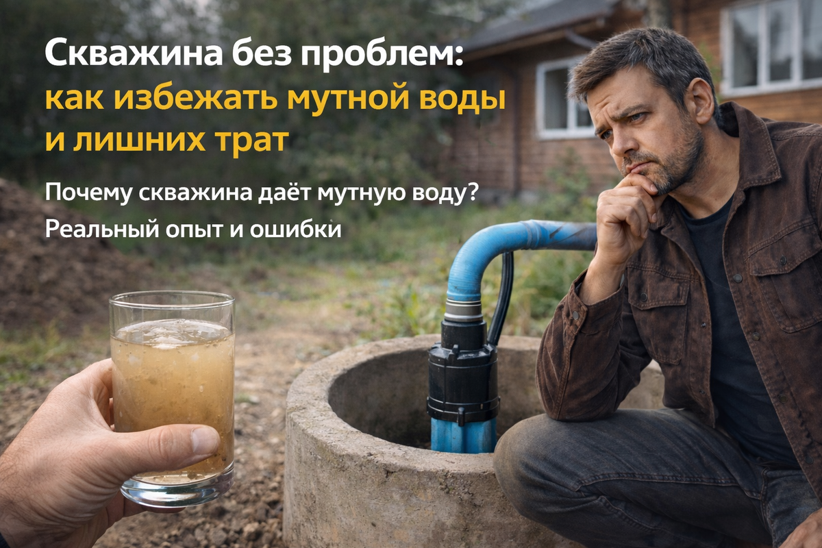 Почему скважина даёт мутную воду? Реальный опыт, ошибки и цены: кого винить и куда копать?