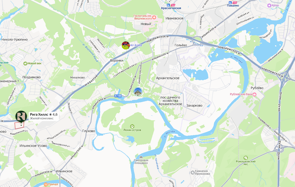 Расположение. Данные Яндекс.Карты