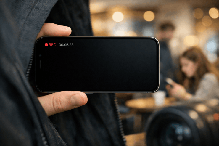    Снимаем на айфон с выключенным экраном