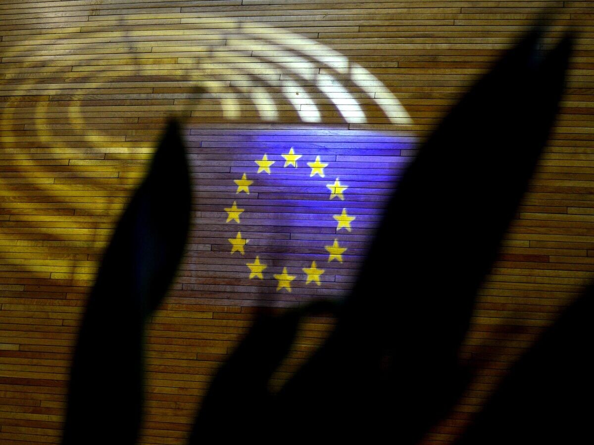    Световая проекция флага Европейского союза в здании Европарламента в Страсбурге | © РИА Новости / Алексей Витвицкий