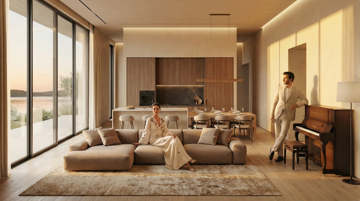 Пианино придает пространству аристократичную атмосферу