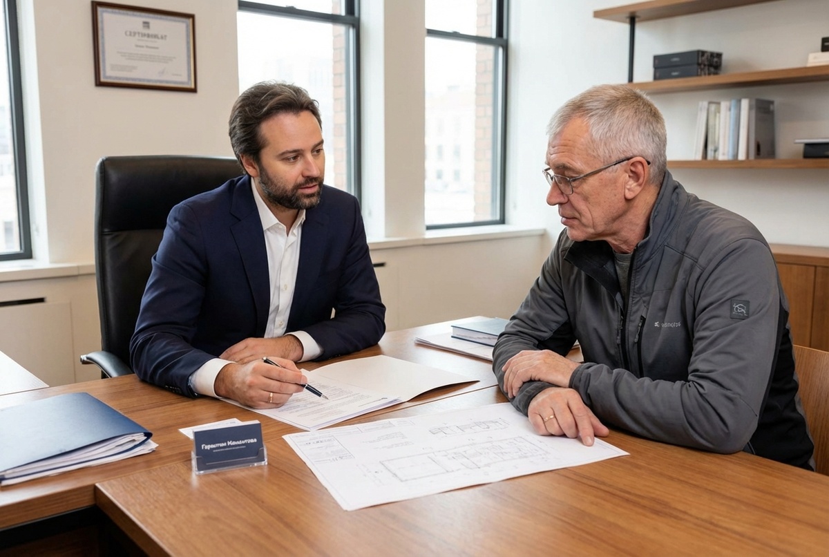 банковская гарантия директор нерезидент — бизнесмен подписывает документы в офисе банка