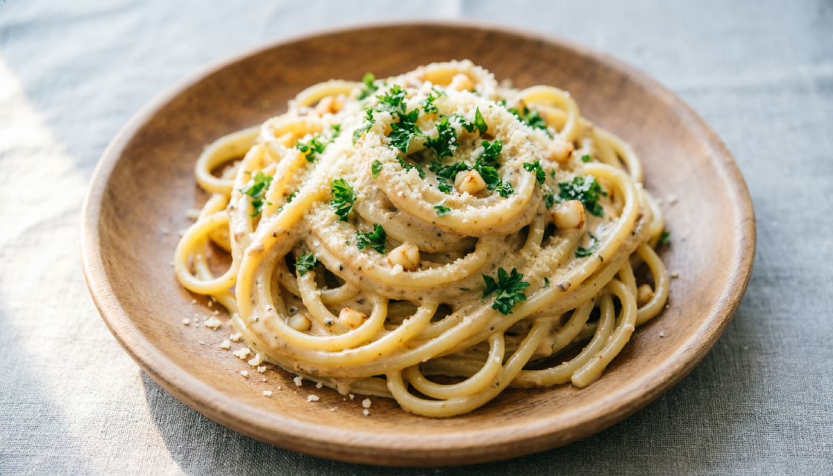 Макароны в сливочном соусе