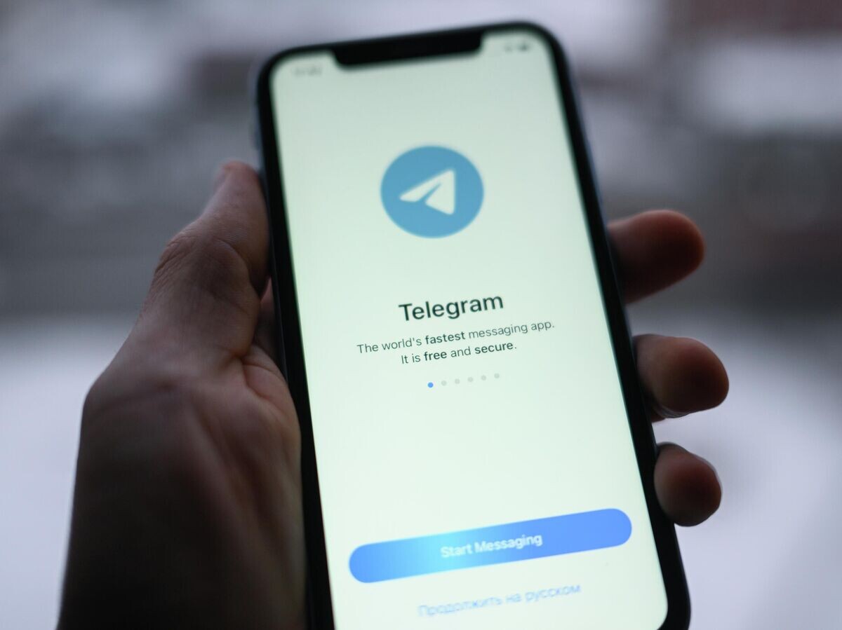    Логотип мессенджера Telegram на экране смартфона | © РИА Новости / Александр Кряжев