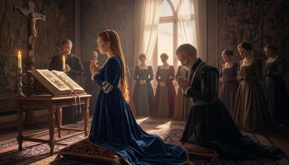 Короткая молитва утром была частью ритуала и все ему следовали во дворце(реконструкция)