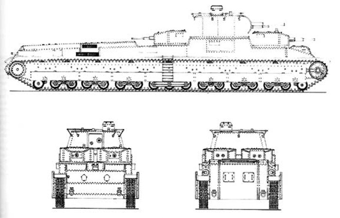 Танк так и не достроили./ Фото: wardrawings.be