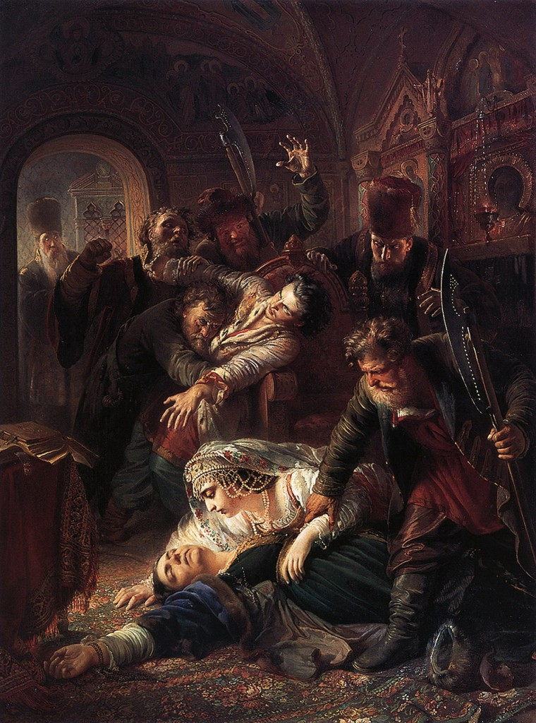 Агенты Дмитрия Самозванца убивают сына Бориса Годунова — худ. Константин Маковский