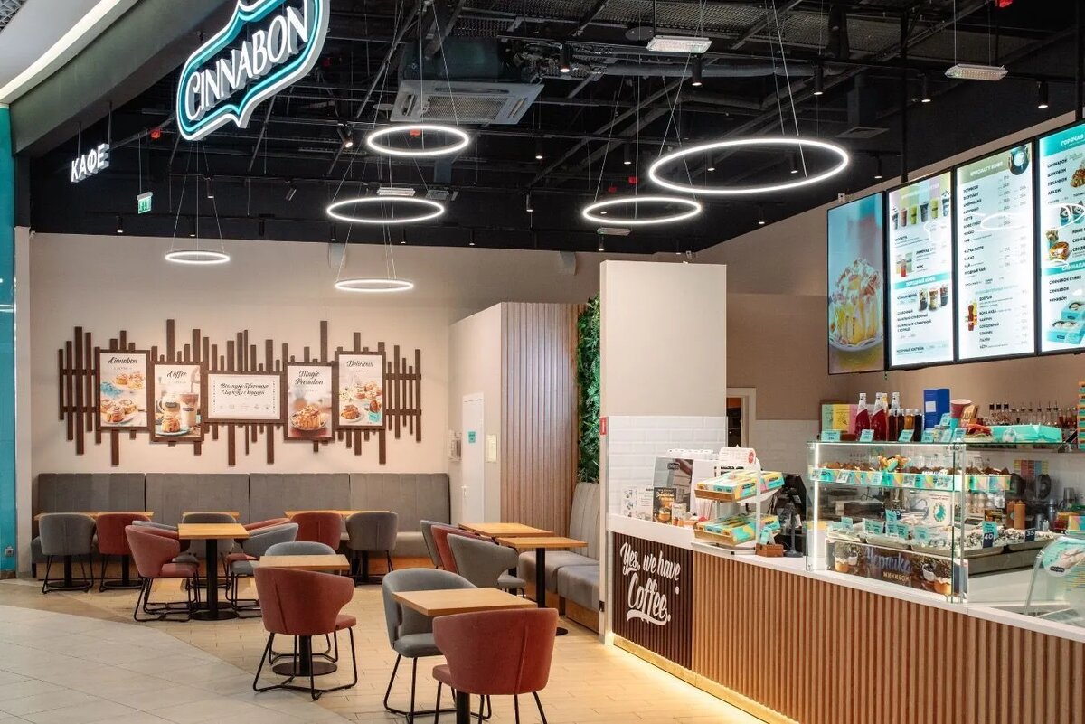 Барная стойка и мебель Cinnabon
ТРК «Лето» Санкт-Петербург
