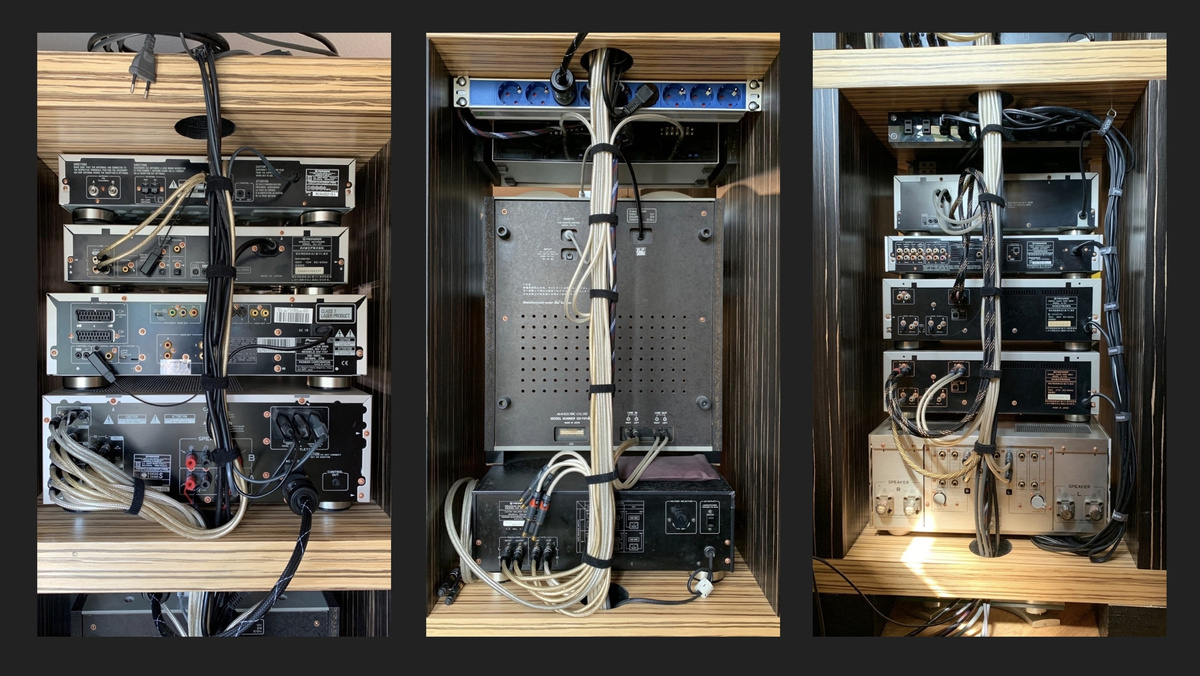 Слева верхний этаж, в центре - центральный и справа самый нижний этаж моей стойки.