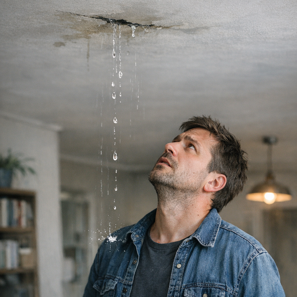 Вода течет с потолка