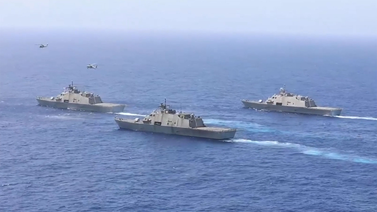    Карибское море военный флот США боевой корабль USS Billings