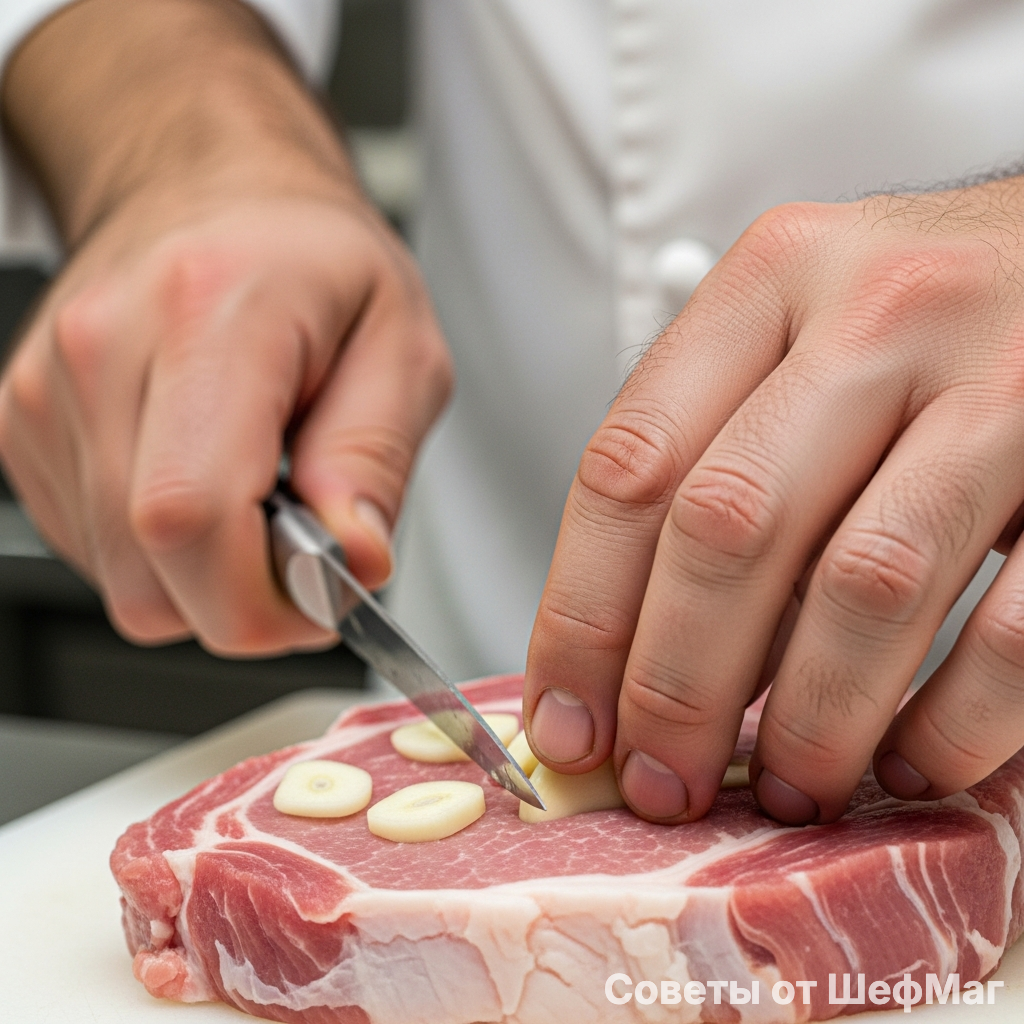 Чеснок - лучший союзник сочной свинины.