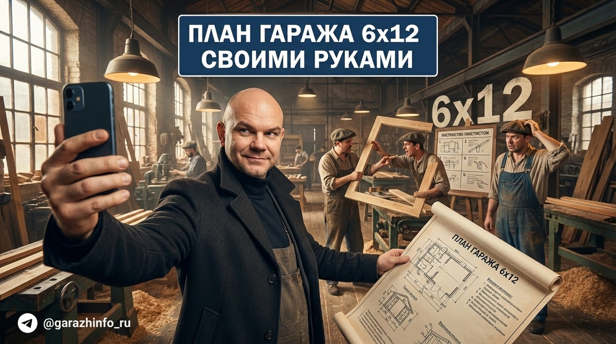    Строим гараж 6х12 своими руками по пошаговому плану. Zero8