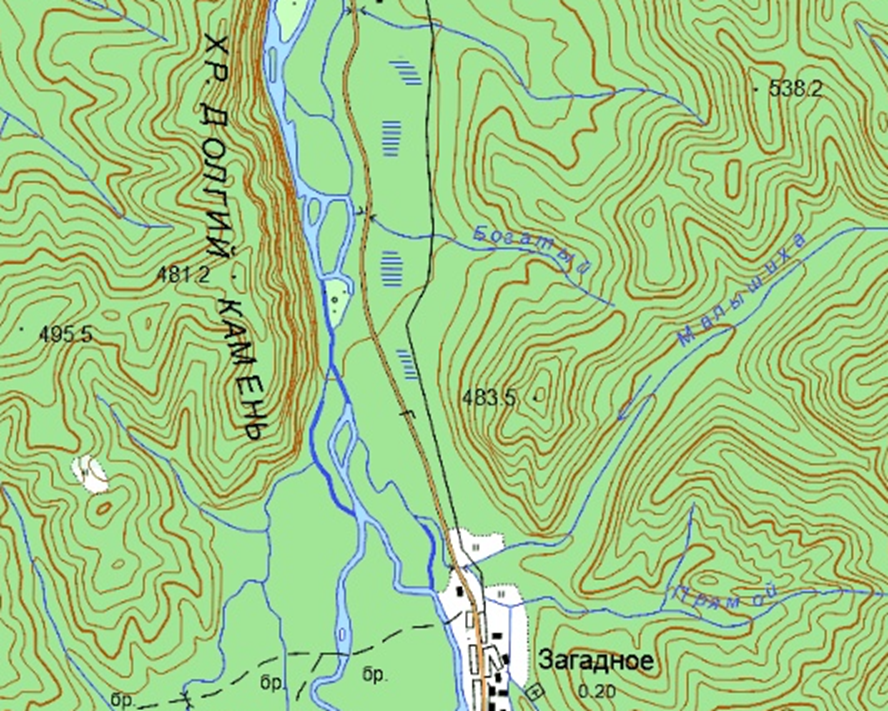 Ручей Богатый. Фрагмент карты, 2001г.