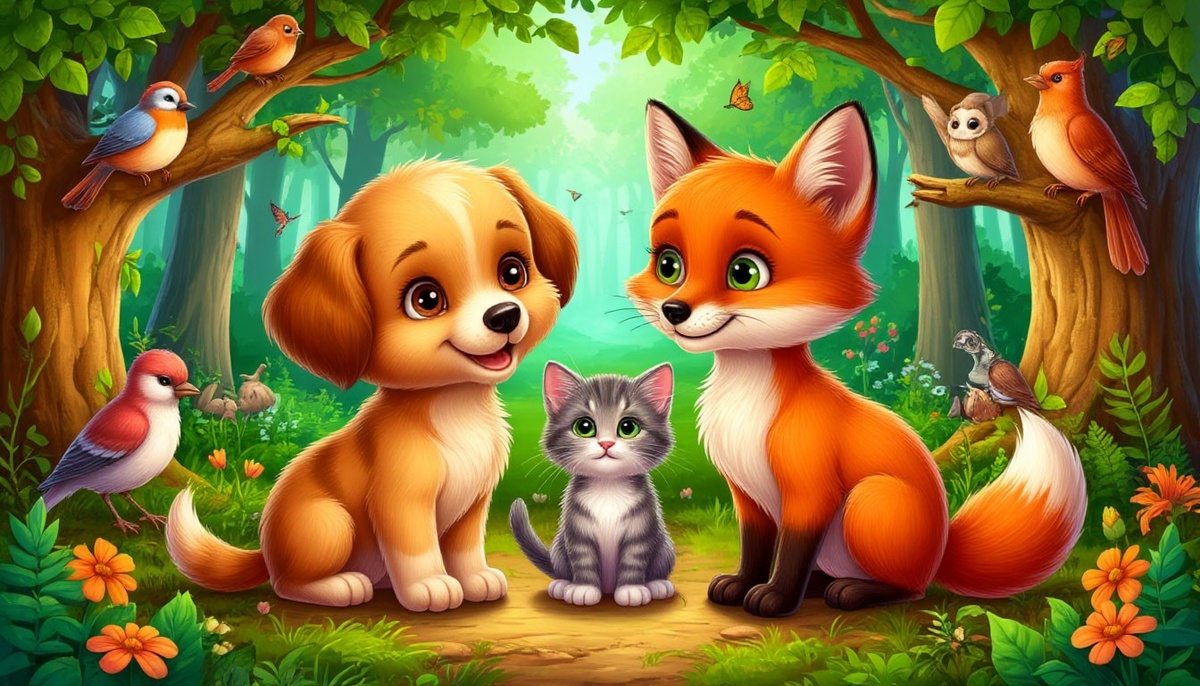 Сказка про щенка и котёнка: