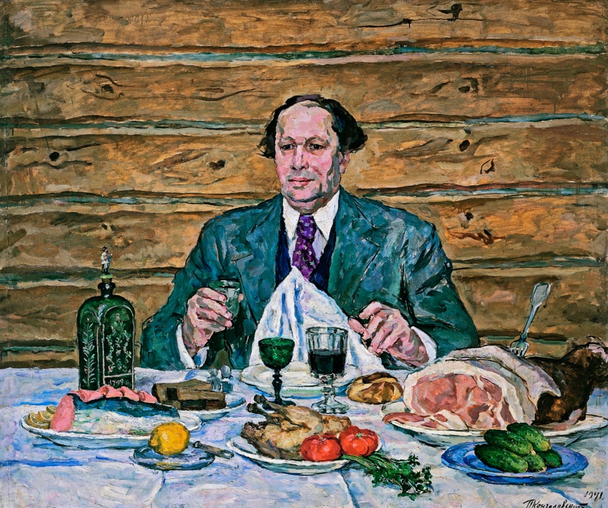    Петр Кончаловский. А. Н. Толстой в гостях у художника, 1940-1941 годы. /Виртуальный Русский музей 