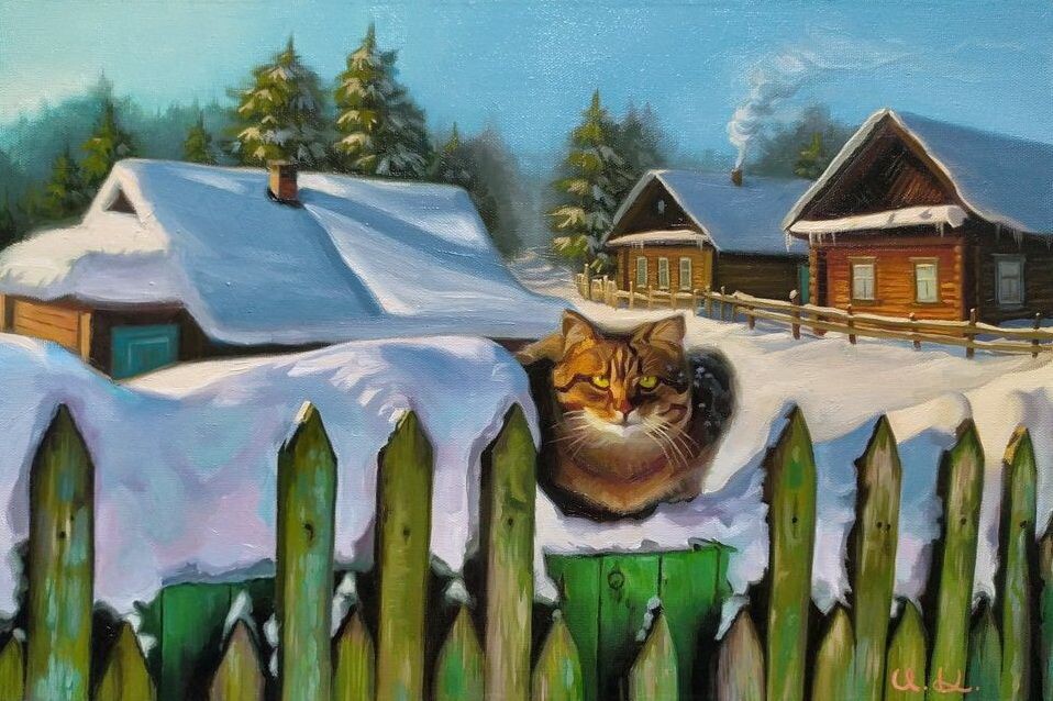 "Первый парень на деревне." Источник изображения : личная стр. художника в контакте  id151974099 и vk.com›album-