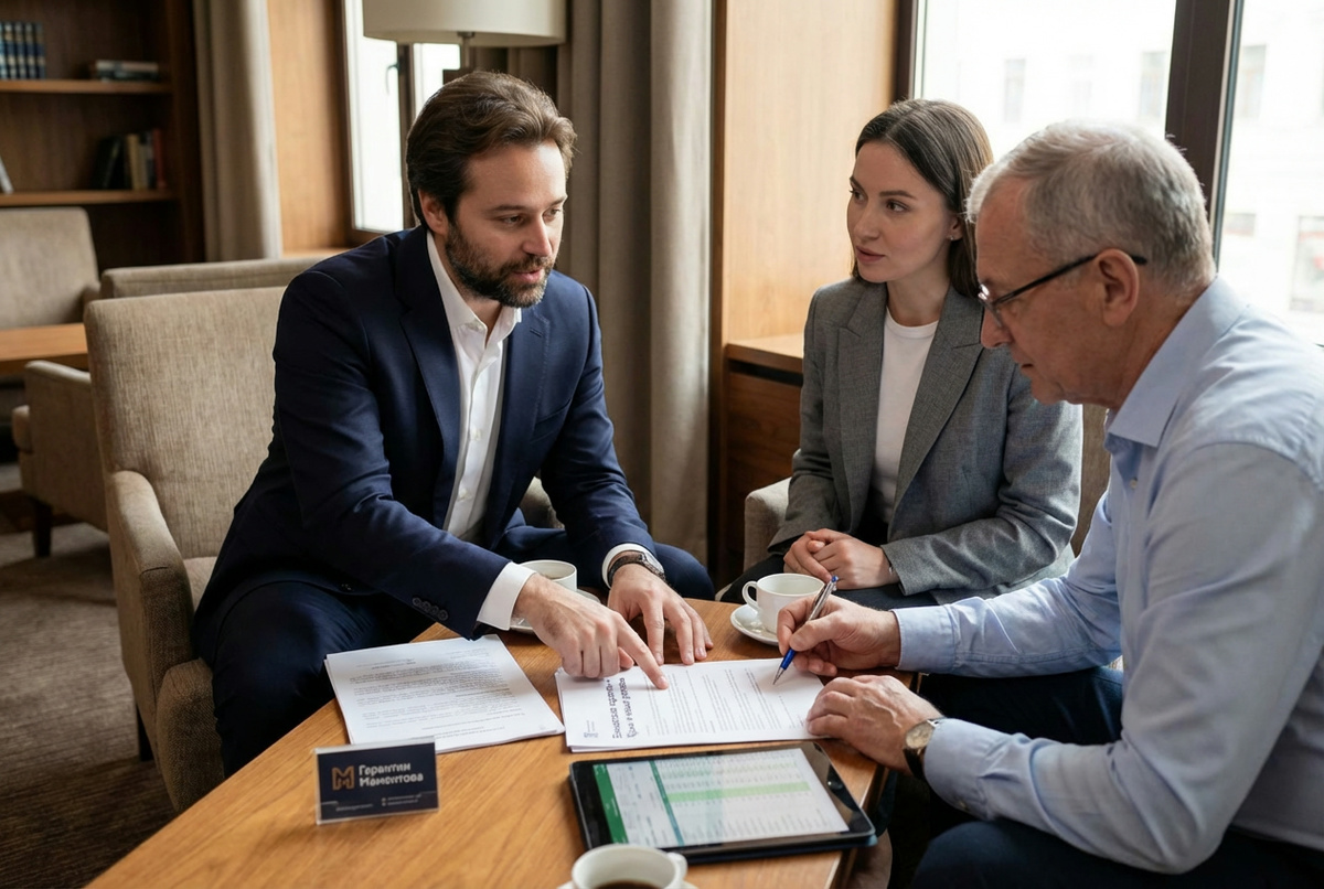 госзакупки новые регионы — бизнесмен изучает документы за рабочим столом