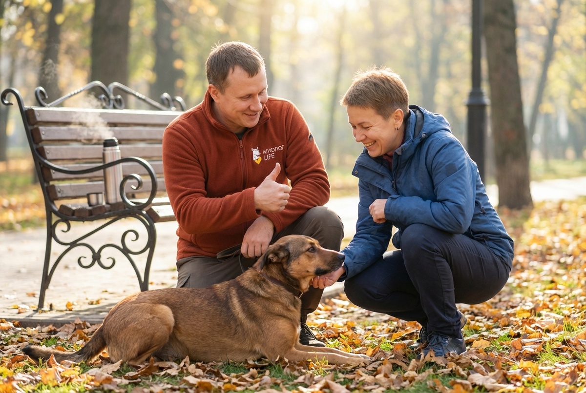 собака прыгает на хозяина — коррекция нежелательного поведения на прогулке