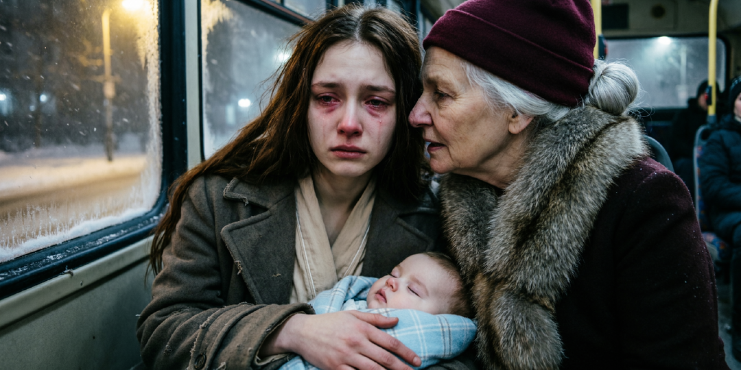 Заплаканная Анна спасалась бегством от семейного тирана. В салоне автобуса незнакомка тихо произнесла три слова — и Анна потеряла дар речи.