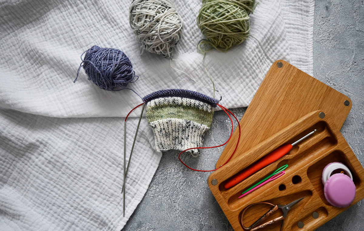 Вязание носков из остатков