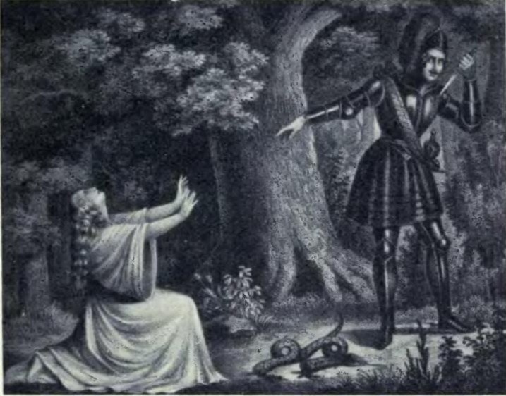 Лесная сцена в Королевском театре в Дрездене с Вильгельминой Шрёдер-Девриент в главной роли (прижизненная постановка)