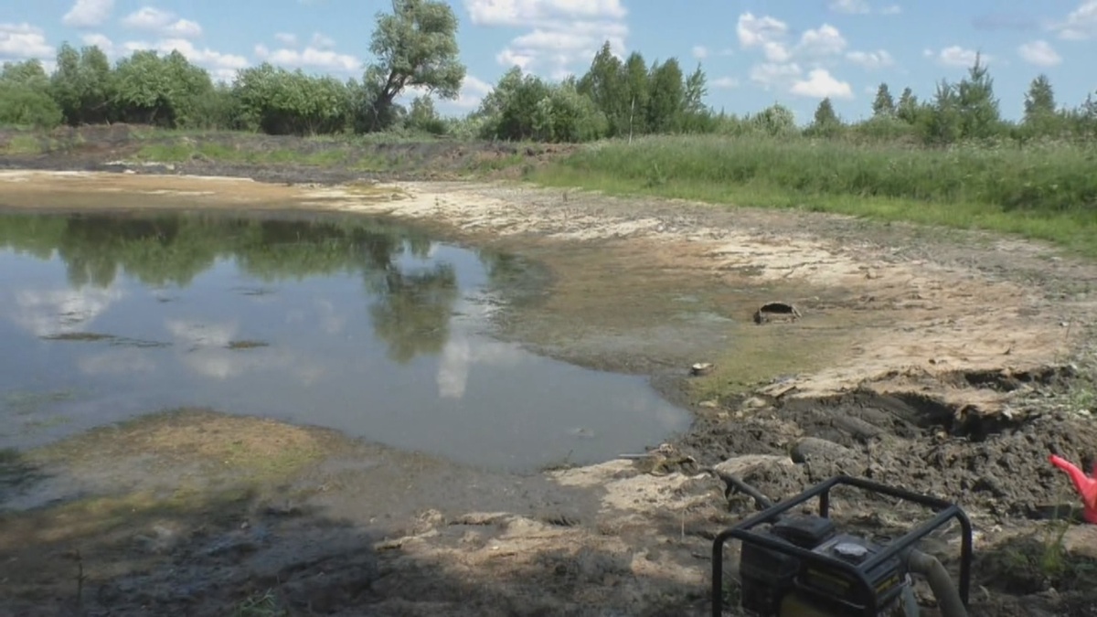 Вот таким выглядел водоем после откачки воды