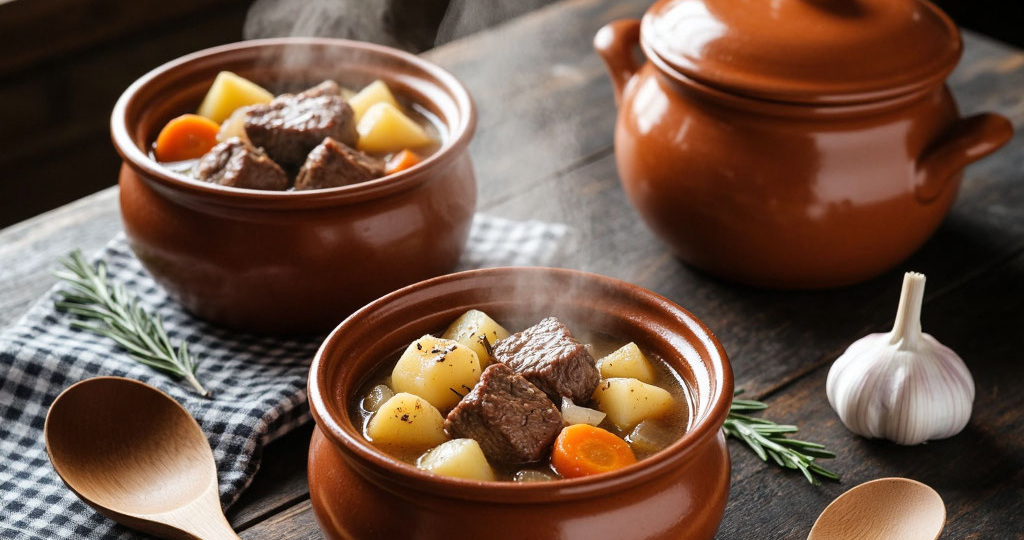 Жаркое в горшочках с мясом и картошкой