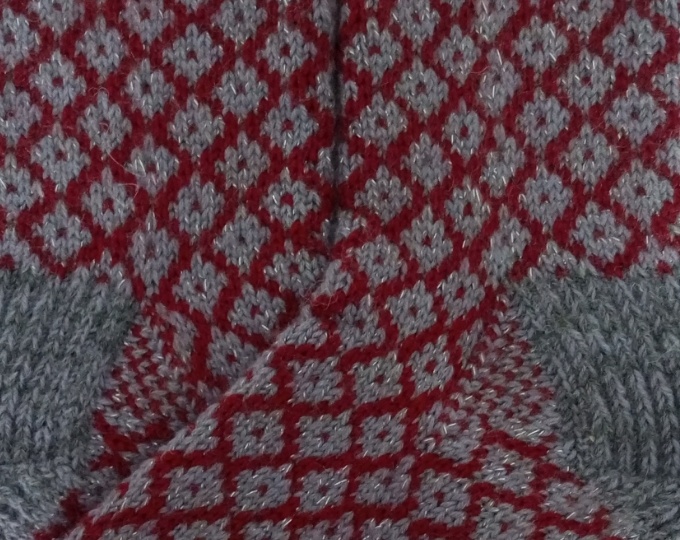 Носки спицами, Носки ленивый жаккард.