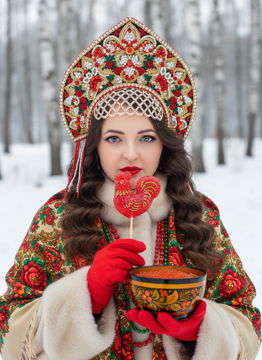 Девушка и петушок