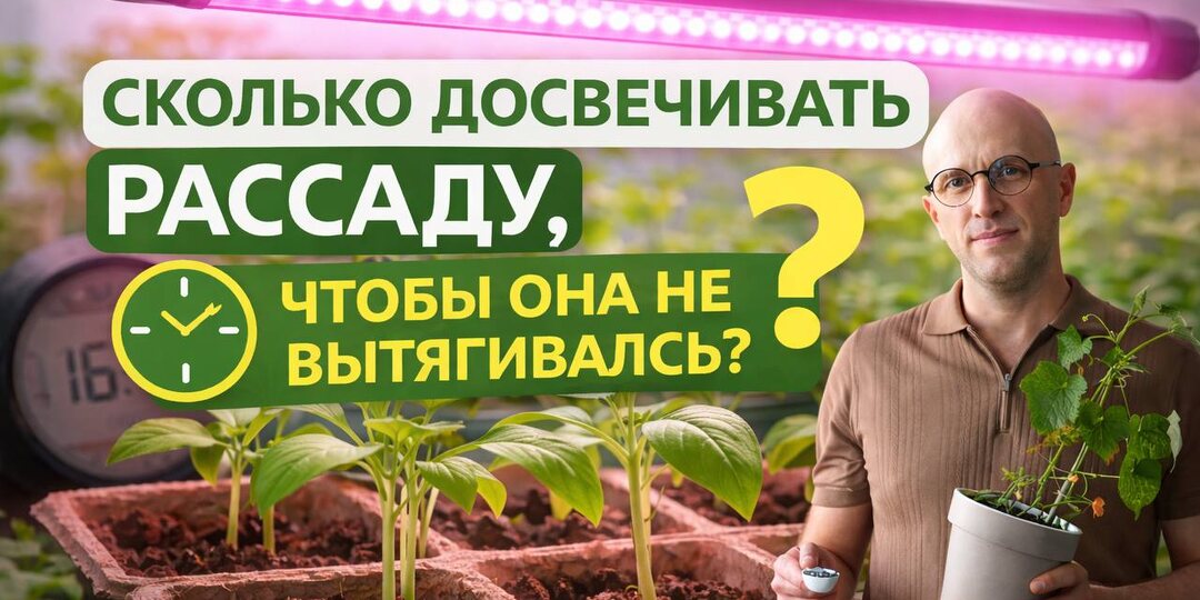 Сколько часов досвечивать рассаду, чтобы она не вытягивалась?