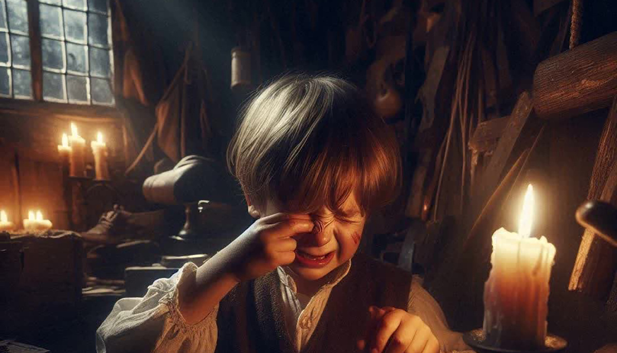 В три года Луи Брайль поранил глаз отцовским шилом. Инфекция перекинулась на второй глаз — к пяти годам он ослеп полностью. С этого момента началась история, которая изменит мир. Реконструкция DALLE-3