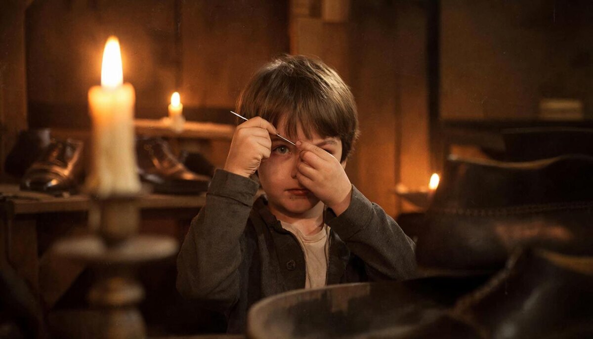 В три года Луи Брайль поранил глаз отцовским шилом. Инфекция перекинулась на второй глаз — к пяти годам он ослеп полностью. С этого момента началась история, которая изменит мир. Реконструкция Gigachat