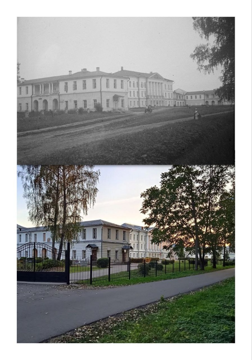 Усадьба Горенки. Владимирское шоссе (ныне шоссе Энтузиастов). Чёрно-белый кадр со стороны подъездной дороги сделан 7 июня 1925 года