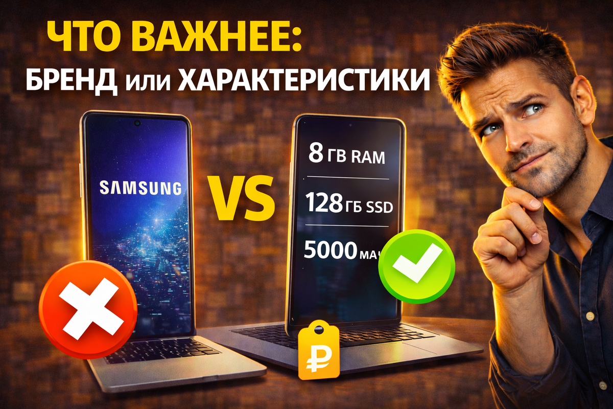 Бренд или характеристики? Разбираем на примерах ноутбуков 2026: почему дешёвый "ноунейм" бьёт Apple по цене/мощи. Выбирай умно!