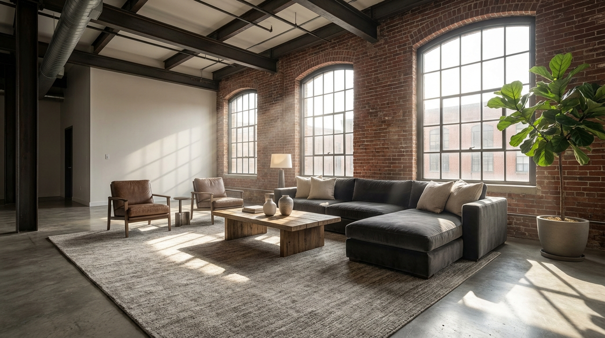 ковер в стиле лофт