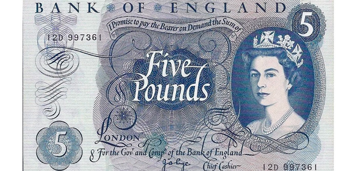 5 GBP, 1963-1971 гг.