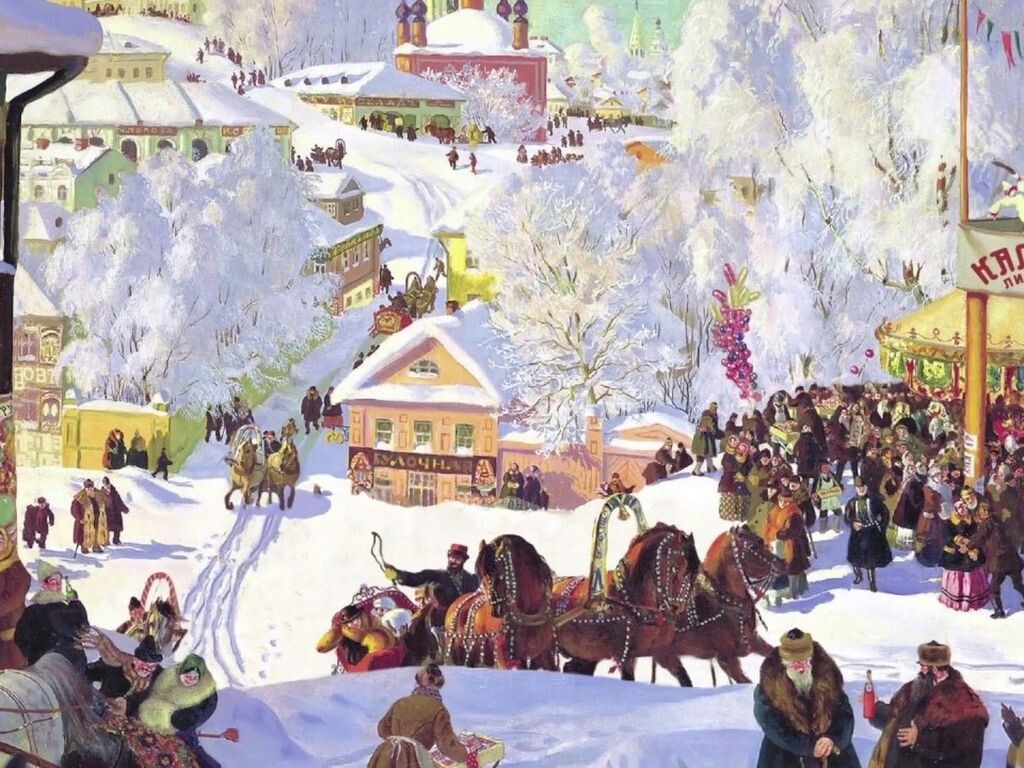    Фото: скан картины Бориса Кустодиева «Масленица», 1917 год