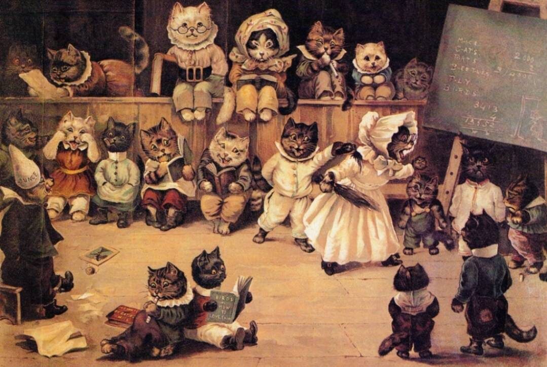     Луис Уэйн. Академия кошек (фрагмент). 1895