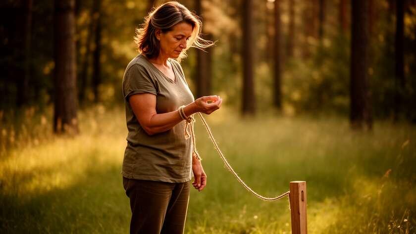 Она могла бы вырвать этот колышек одной левой. Но даже не пробует. Знакомо?