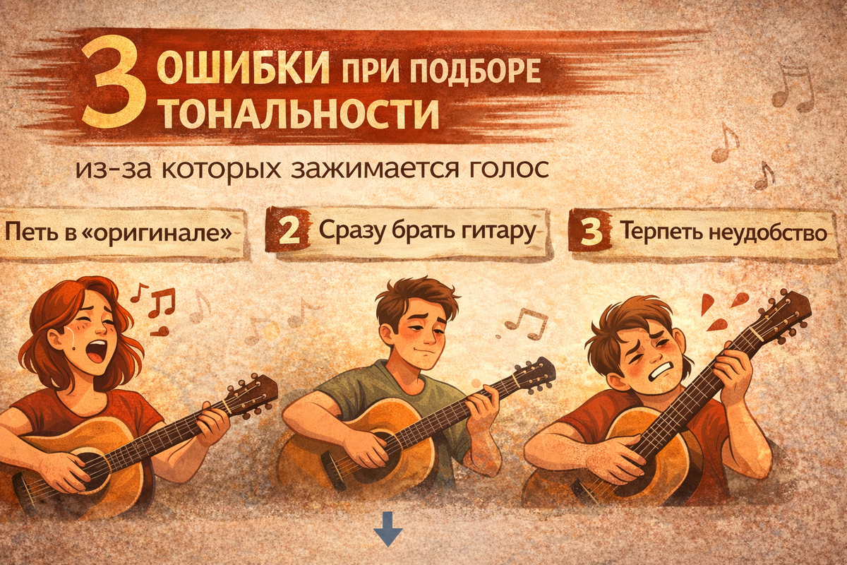 3 ошибки при выборе тональности, из-за которых зажимается голос