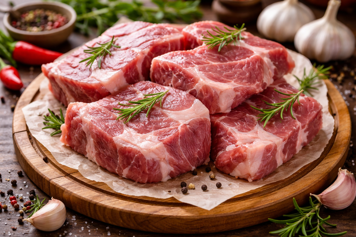 Свежая свиная шея