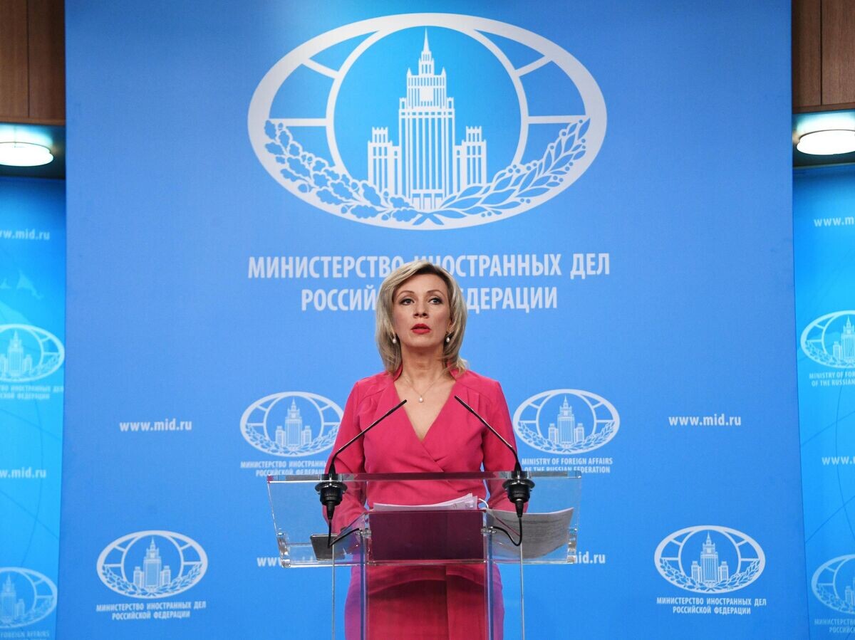    Официальный представитель Министерства иностранных дел России Мария Захарова во время брифинга в Москве© РИА Новости . Григорий Сысоев