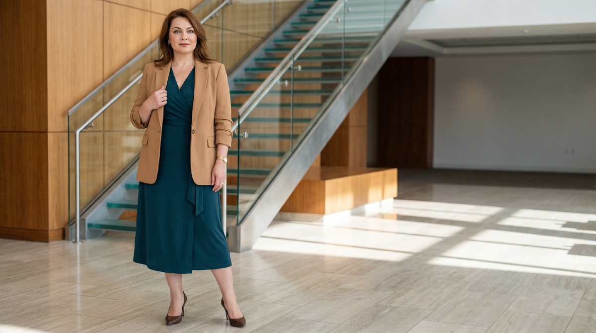 Мягкое платье, жёсткое плечо - идеальный баланс